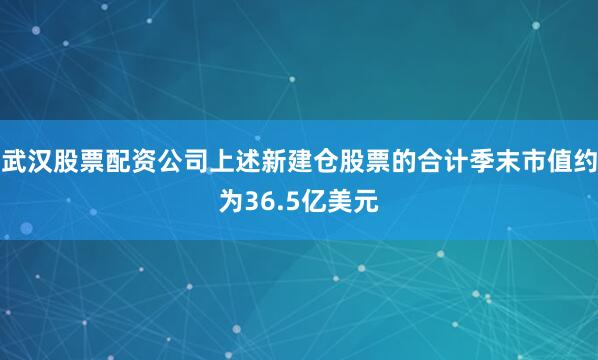 武汉股票配资公司上述新建仓股票的合计季末市值约为36.5亿美元