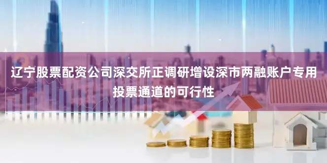 辽宁股票配资公司深交所正调研增设深市两融账户专用投票通道的可行性